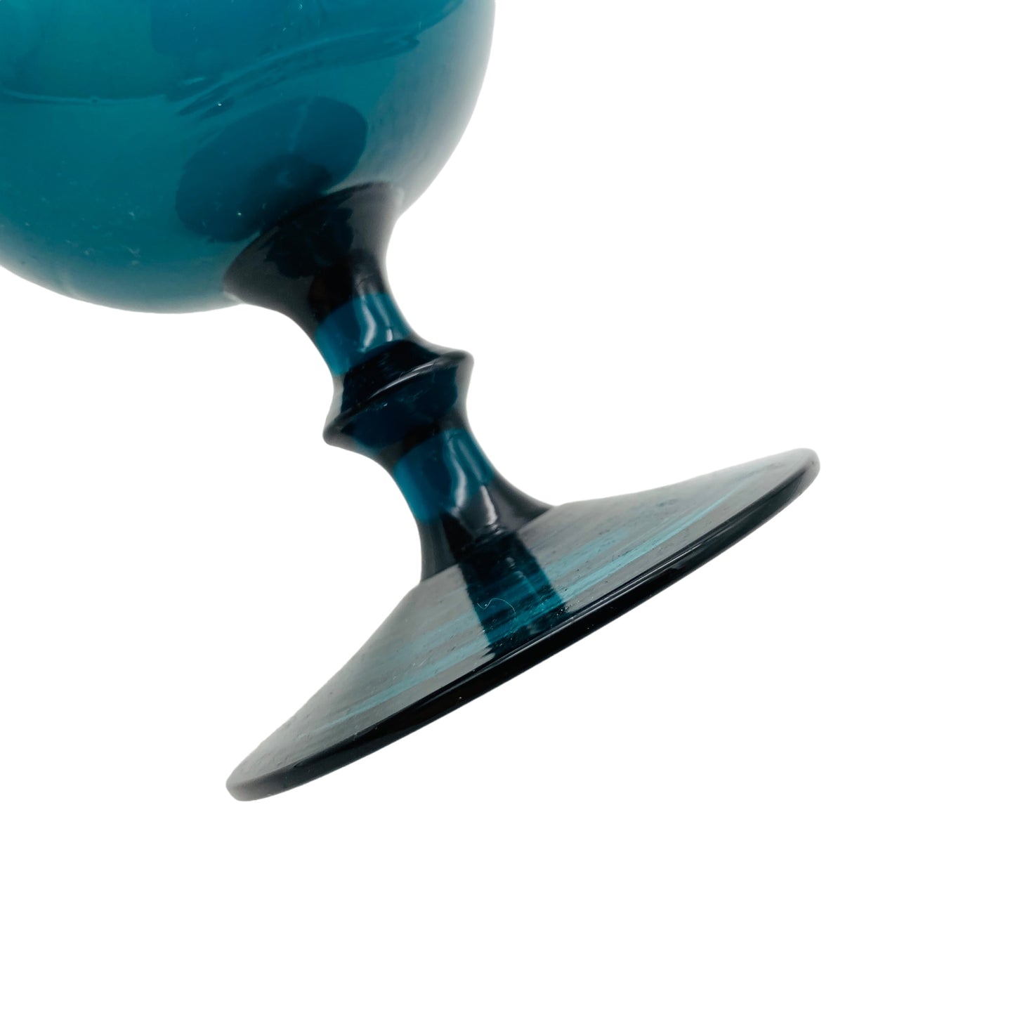 Weinglas Überfang Glas türkis weiß Pokalglas Vintage 70er 80er Jahre