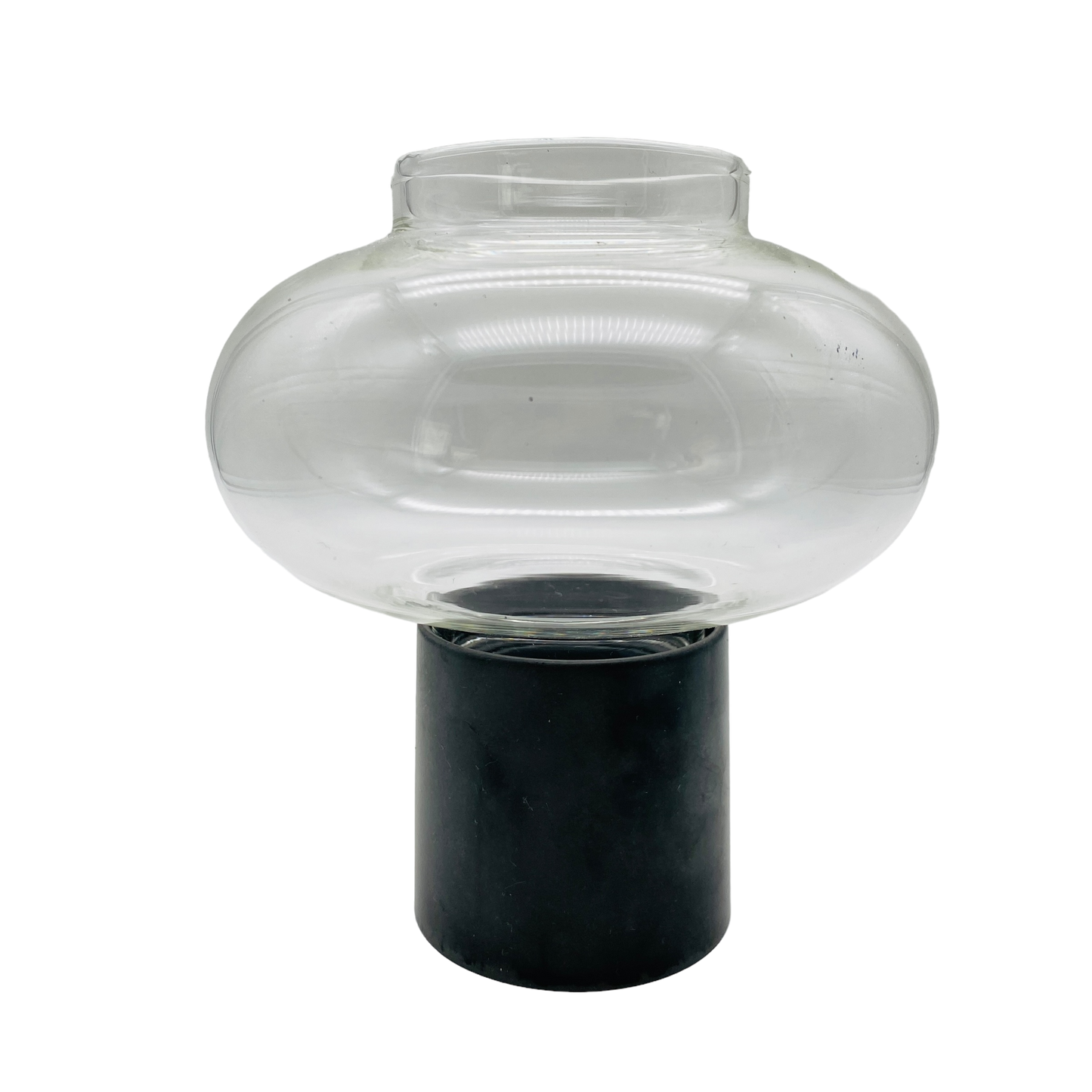 Windlicht Kerzenständer Metall Glaschirm schwarz Dekoration Balkon Garten