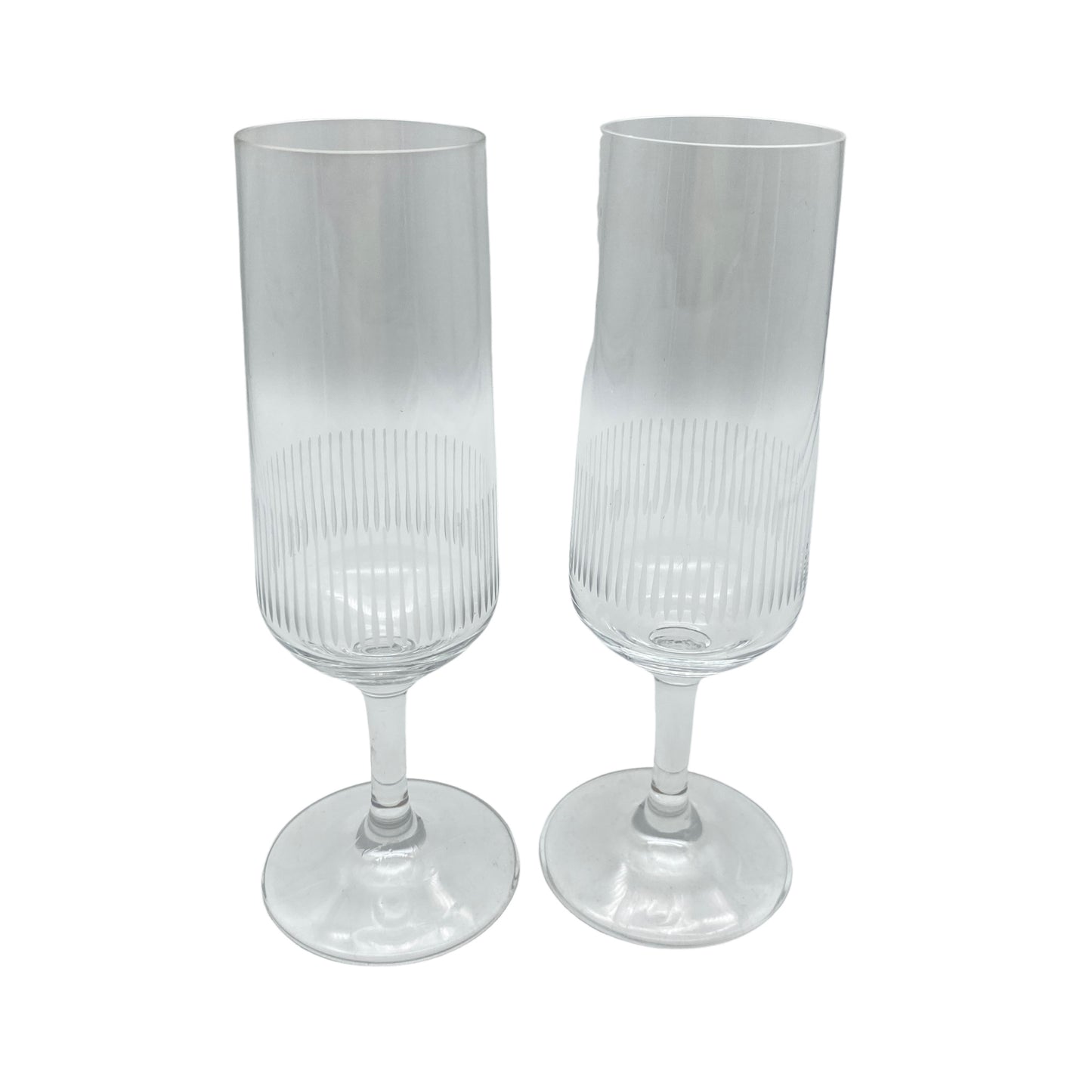 Zwiesel Sektgläser beschliffen Glas 60er 70er Vintage