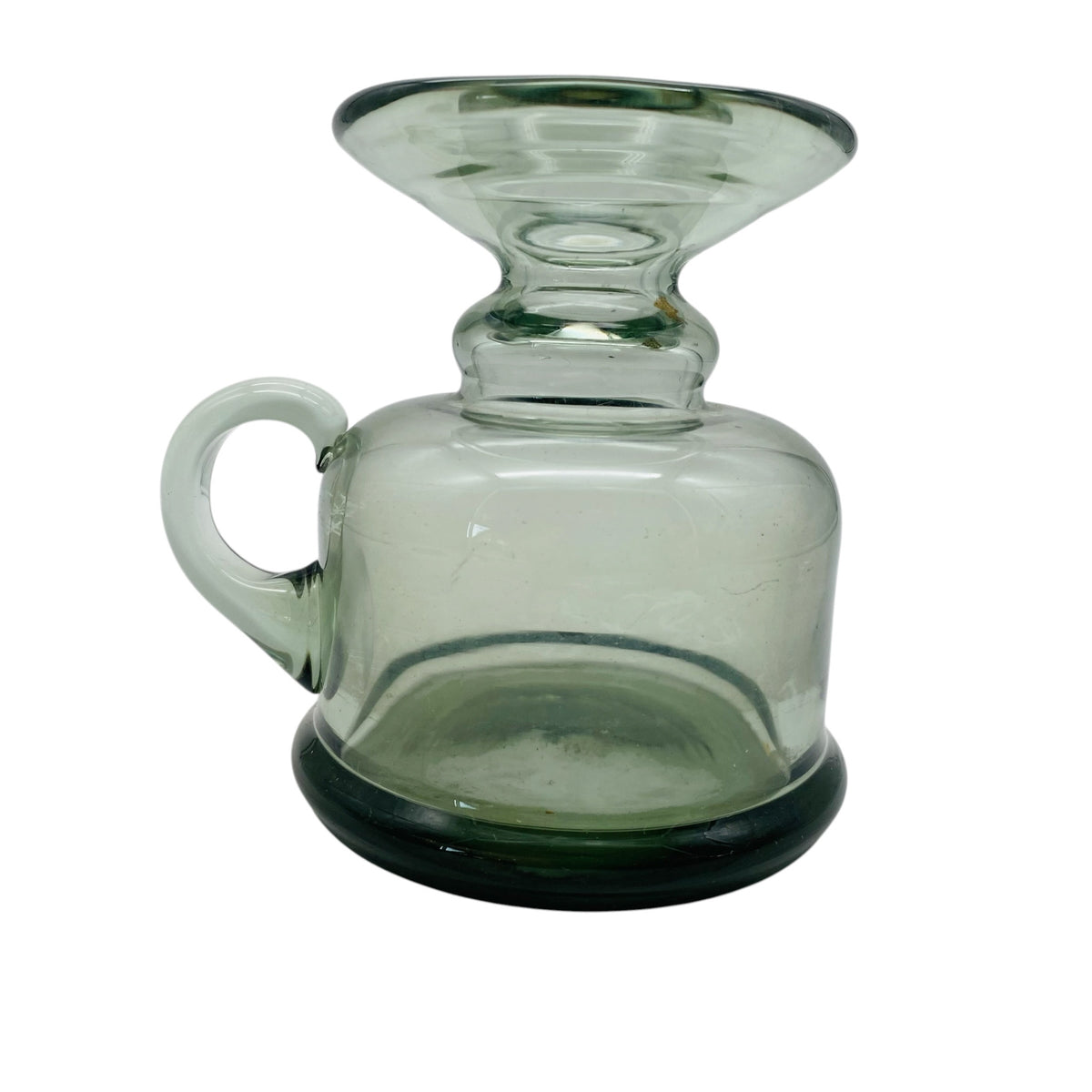Vase Glas Rauchglas Grau mit Henkel 60er 70er H 10cm