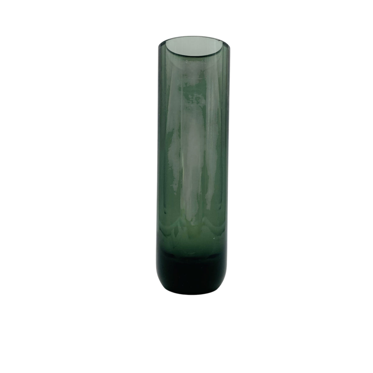 Vase Glas Rauchglas Grau Zylindervase 60er 70er H 19,3cm