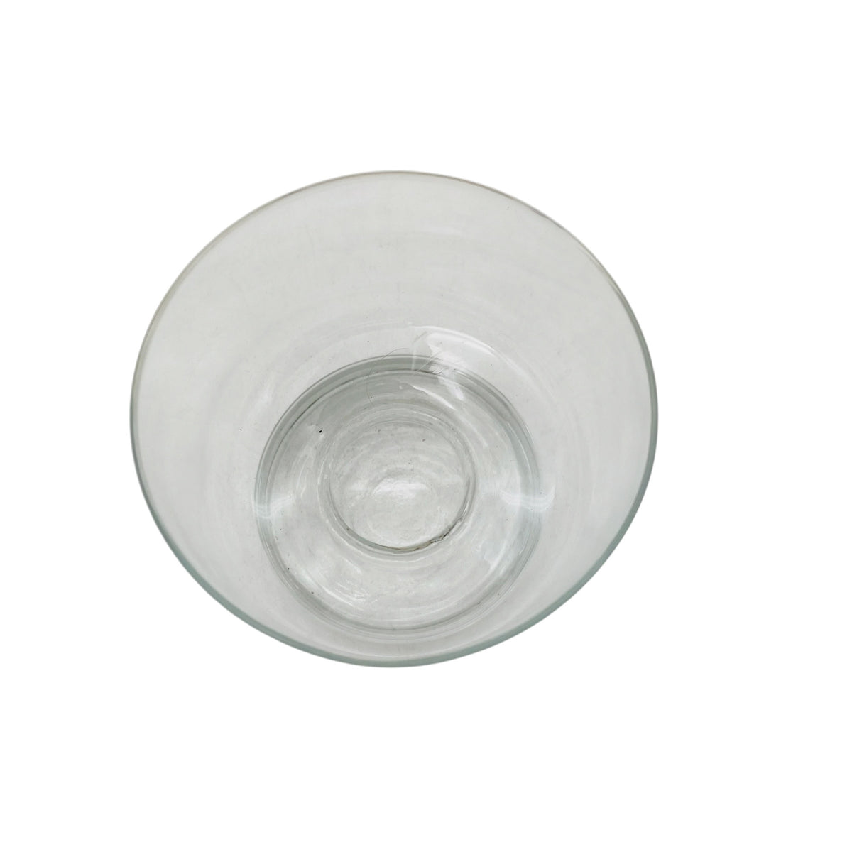 Vase Glas Transparent mit breitem Fuß 60er 70er H 12,1cm Mid Century Modern