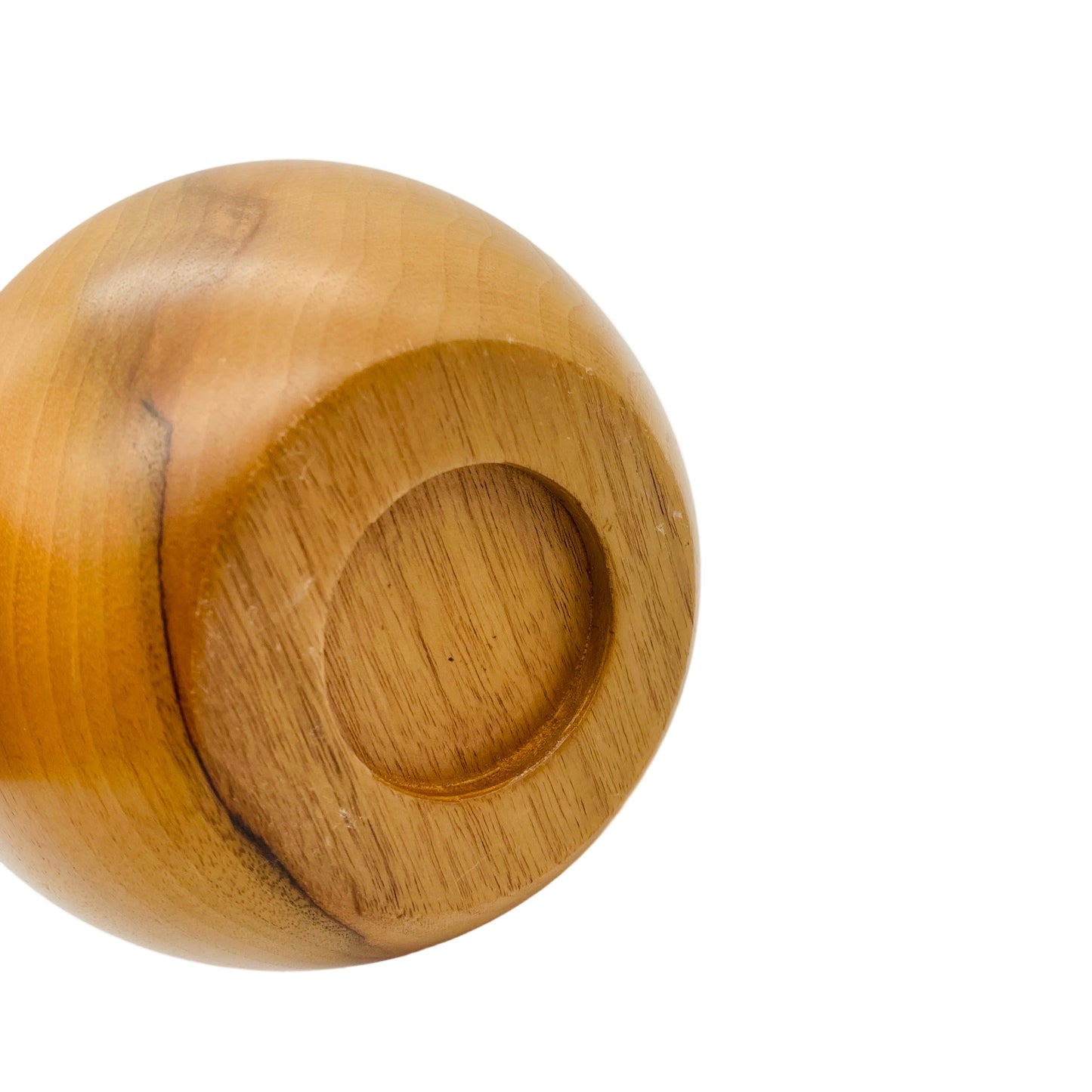 Aschenbecher 60er 70er Holz mit Einsatz aus Glas Schale