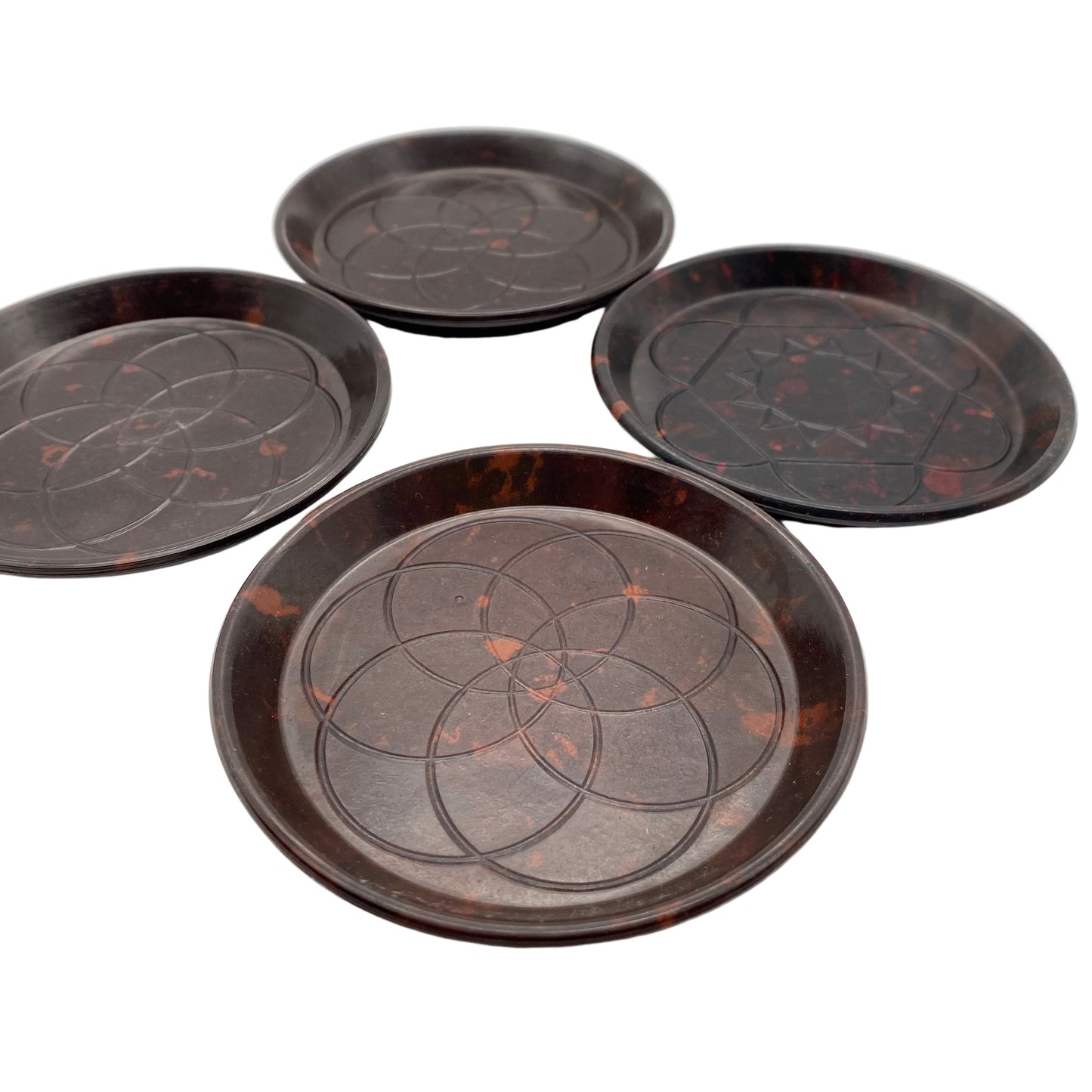 BAKELIT Untersetzer Glasuntersetzer 4er Set 40er 50er Jahre