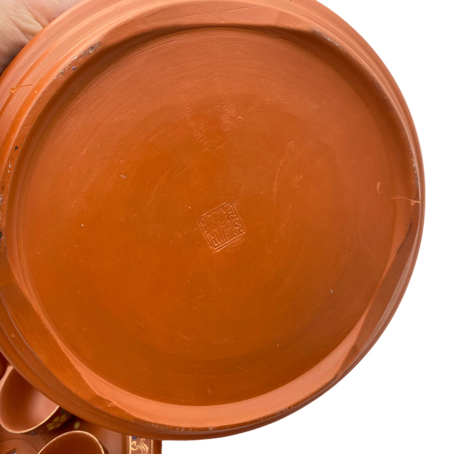 Chinesisches Teeservice Tonkeramik braun Teeschalen Vintage