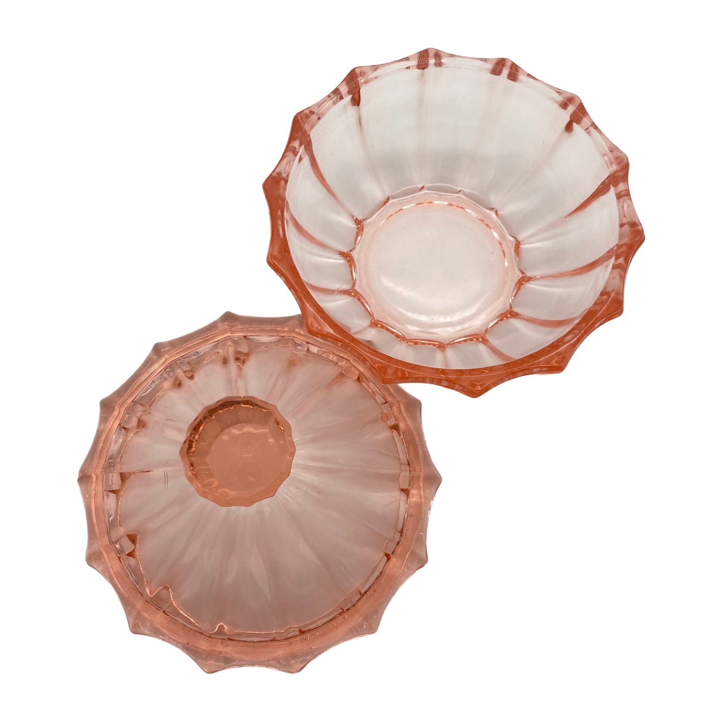 Glasdose rosa 50er 60er Pressglas Dose Glas Mid Century