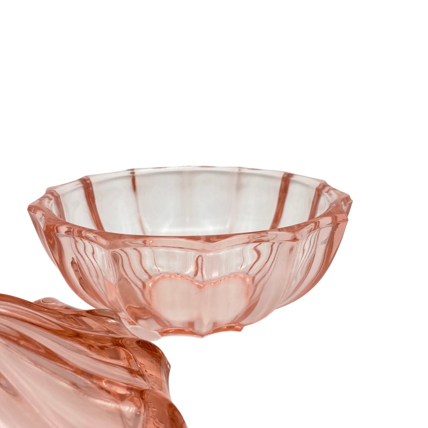 Glasdose rosa 50er 60er Pressglas Dose Glas Mid Century