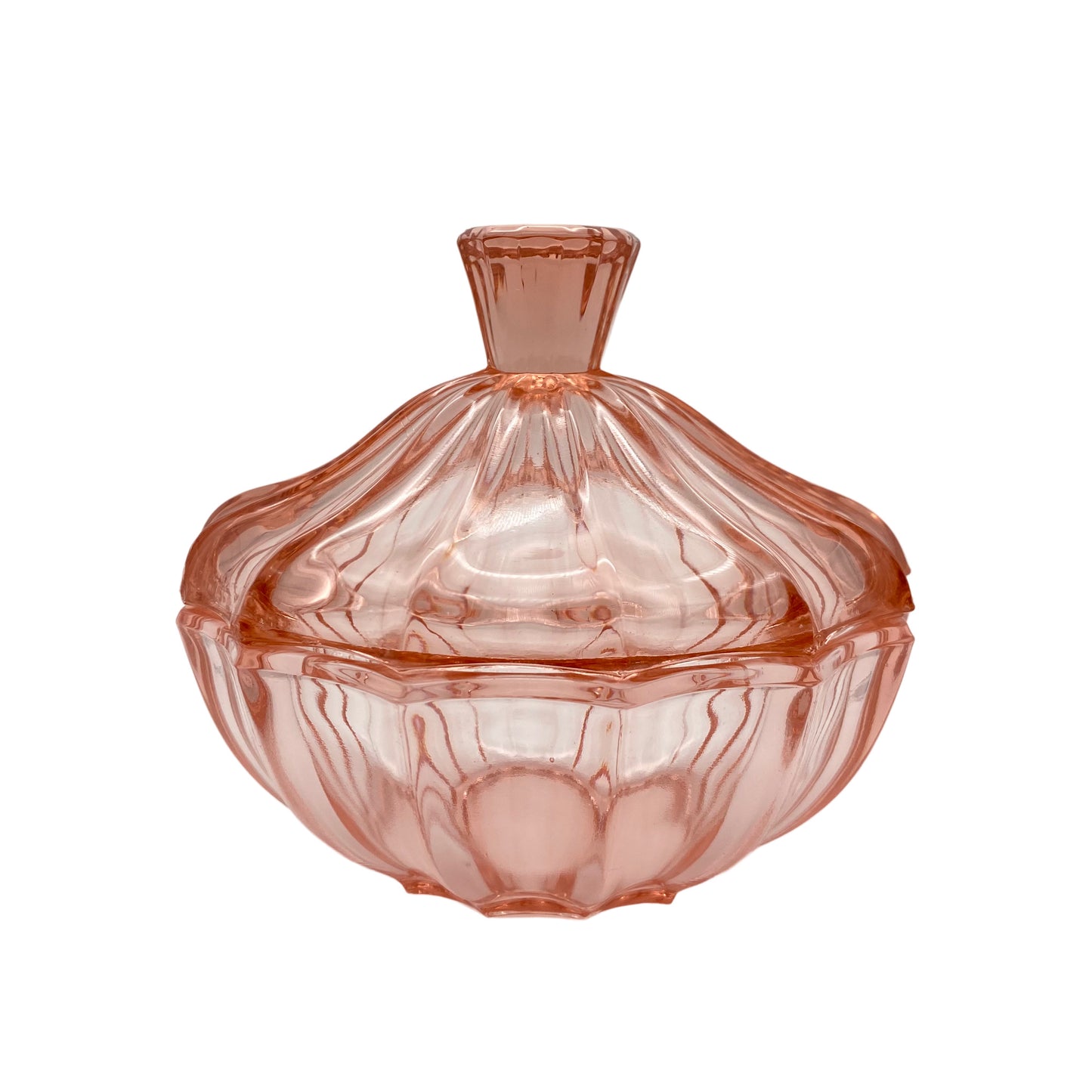 Glasdose rosa 50er 60er Pressglas Dose Glas Mid Century