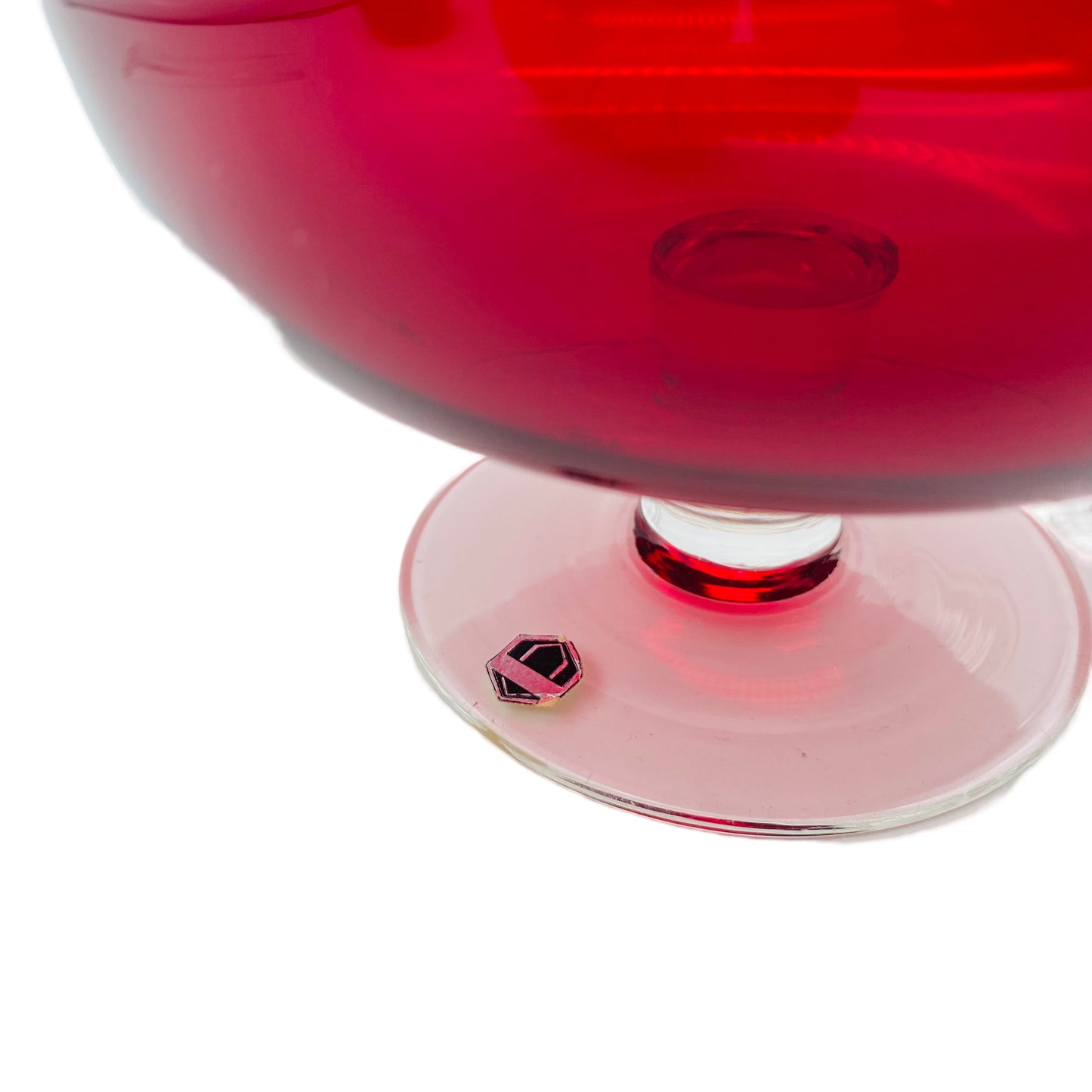 Gral Glas Schale Leichlingen rot 50er 60er Pokalschale