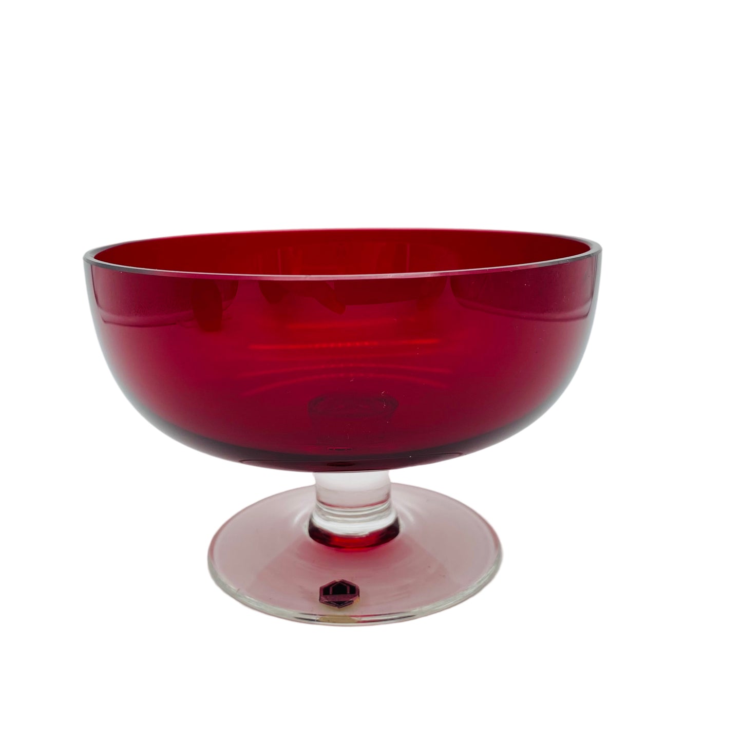 Gral Glas Schale Leichlingen rot 50er 60er Pokalschale