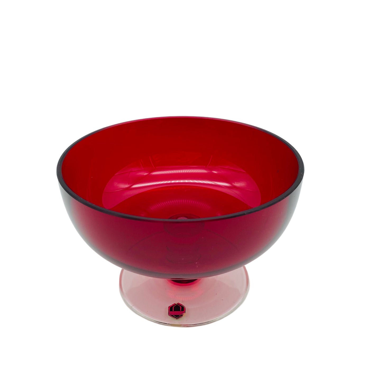 Gral Glas Schale Leichlingen rot 50er 60er Pokalschale