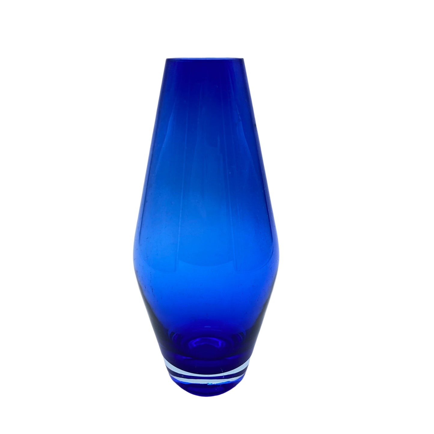 Vase blau Glas 1960er 20 cm