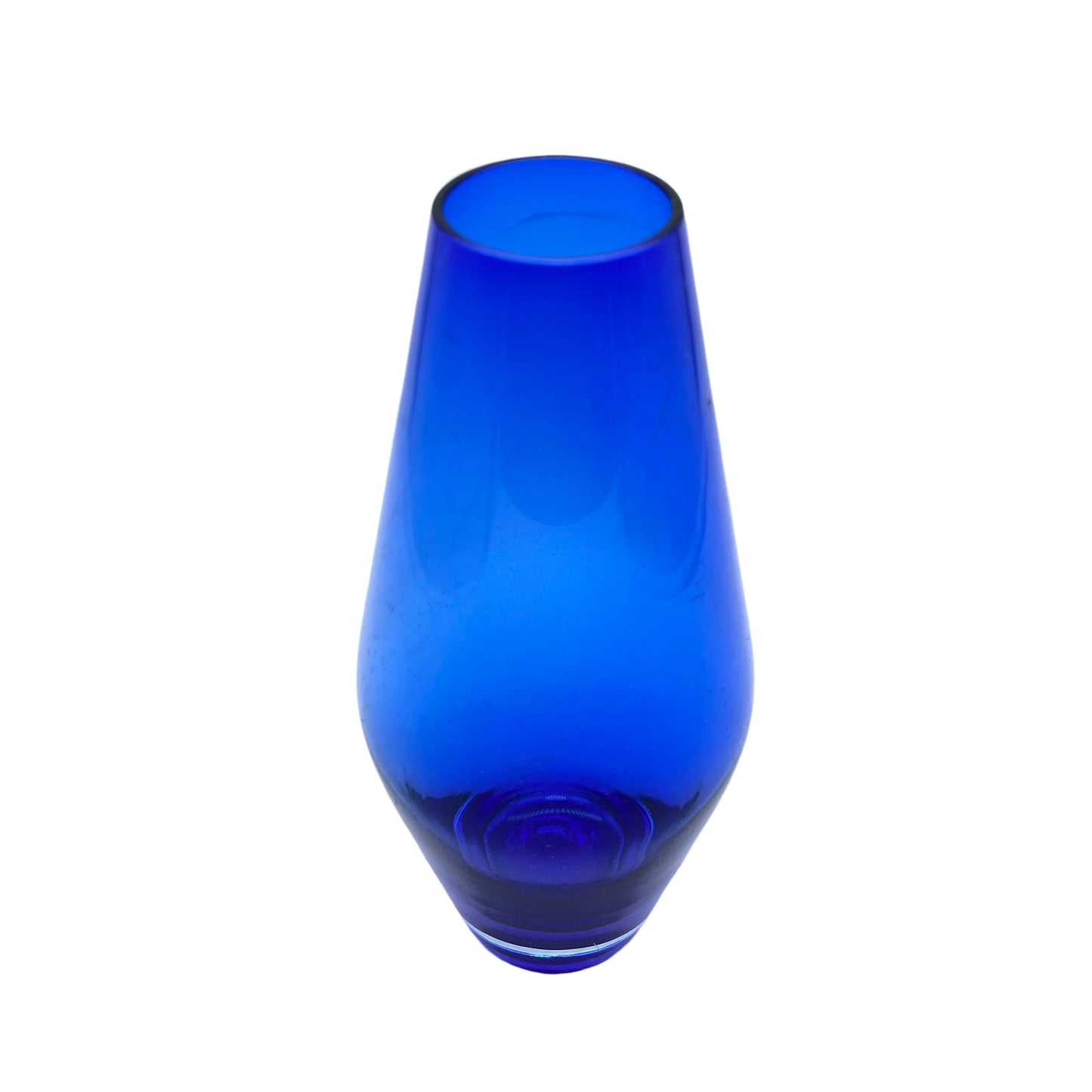 Vase blau Glas 1960er 20 cm