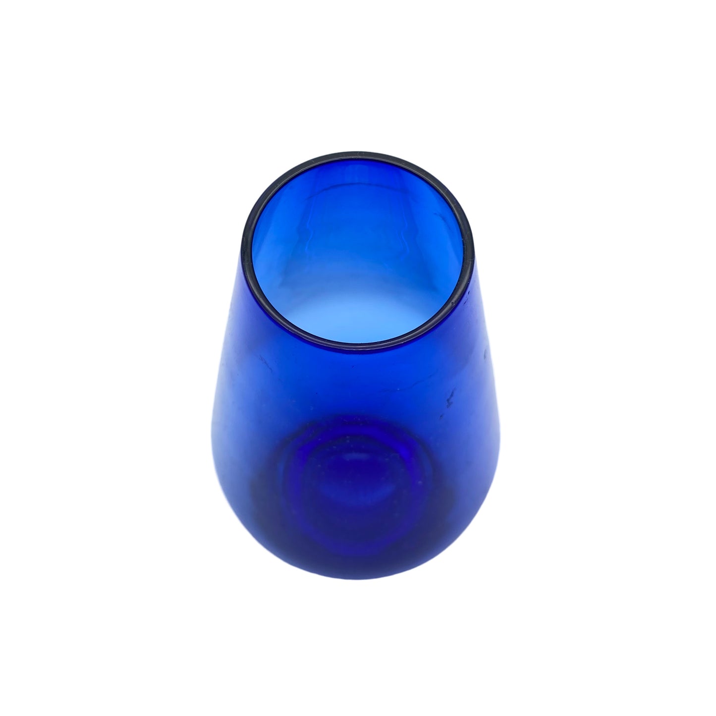 Vase blau Glas 1960er 20 cm