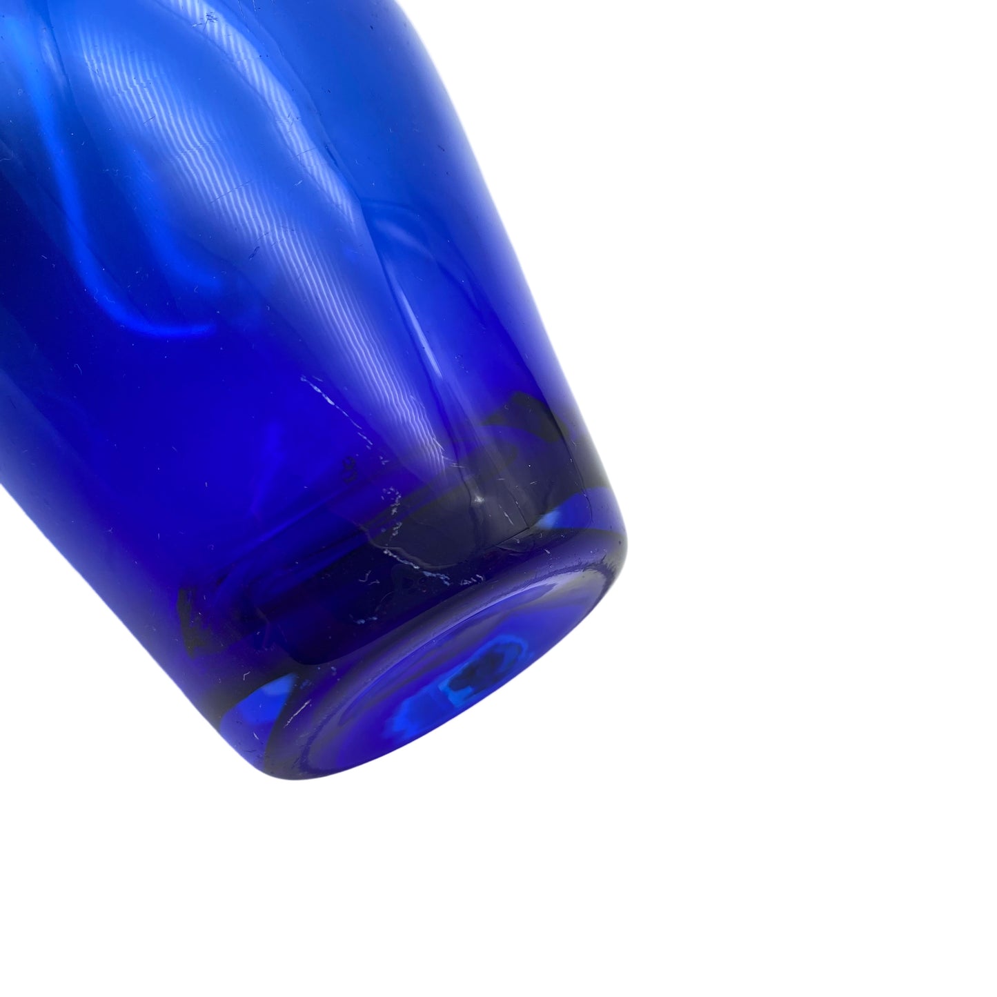 Vase blau Glas 1960er 20 cm