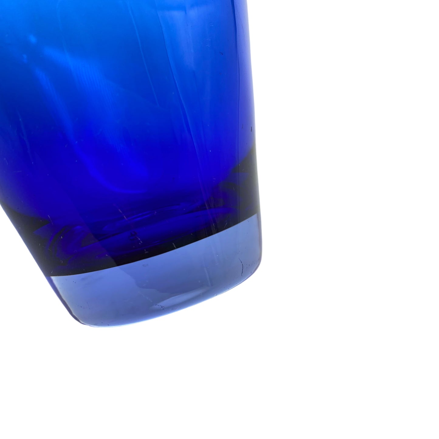 Vase blau Glas 1960er 20 cm
