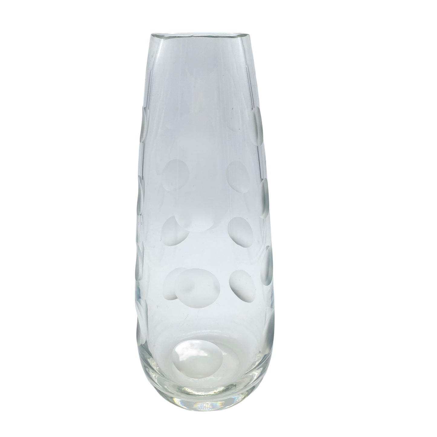 Vase Mid Century 1960er Linsenschliff transparent 24,4 cm