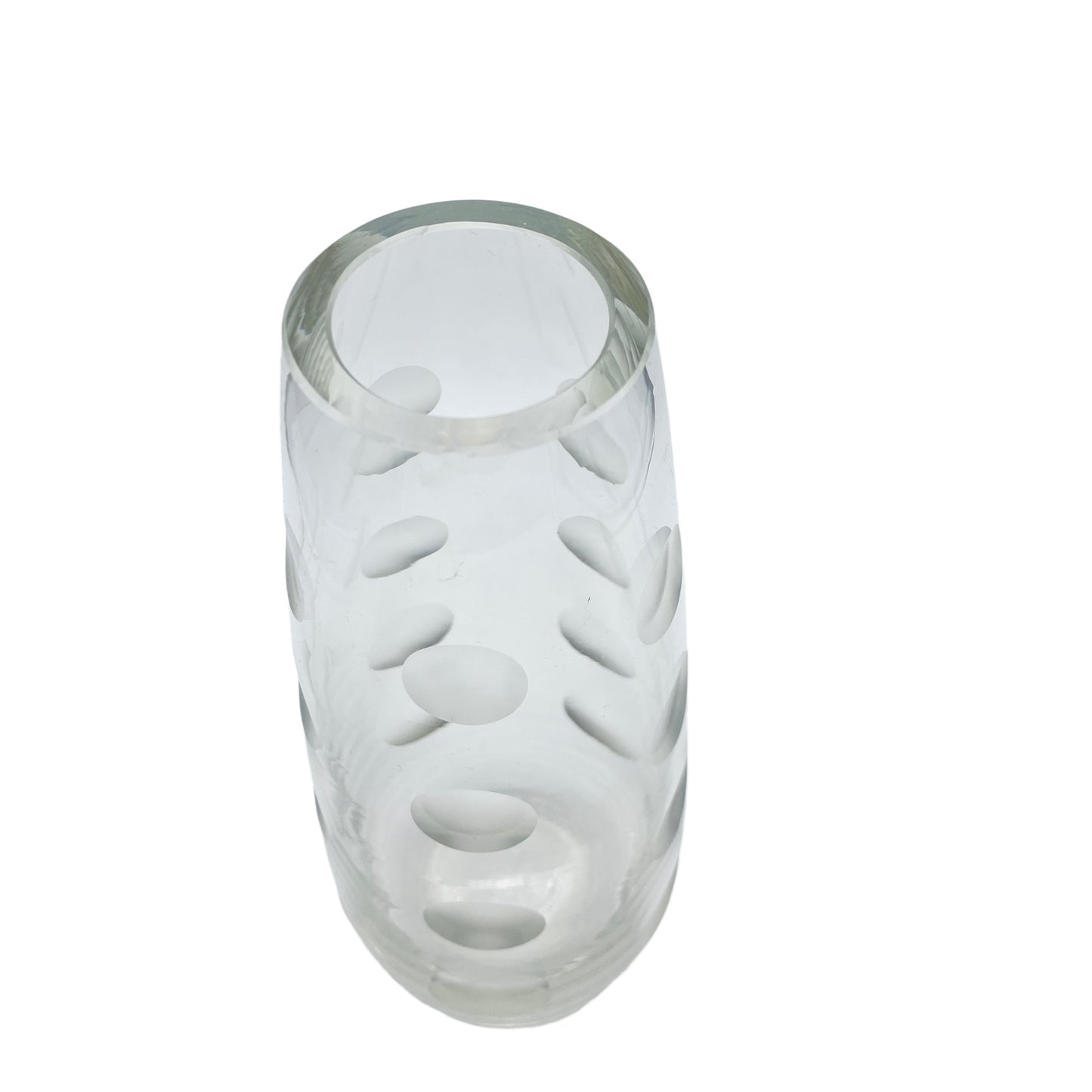 Vase Mid Century 1960er Linsenschliff transparent 24,4 cm