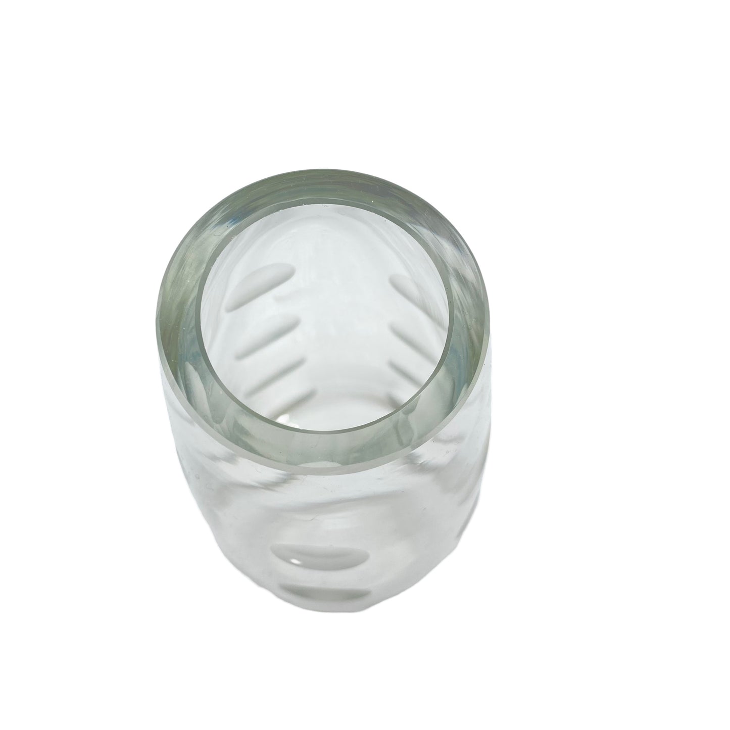 Vase Mid Century 1960er Linsenschliff transparent 24,4 cm