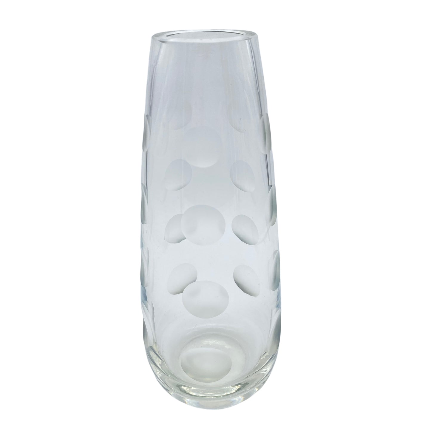 Vase Mid Century 1960er Linsenschliff transparent 24,4 cm