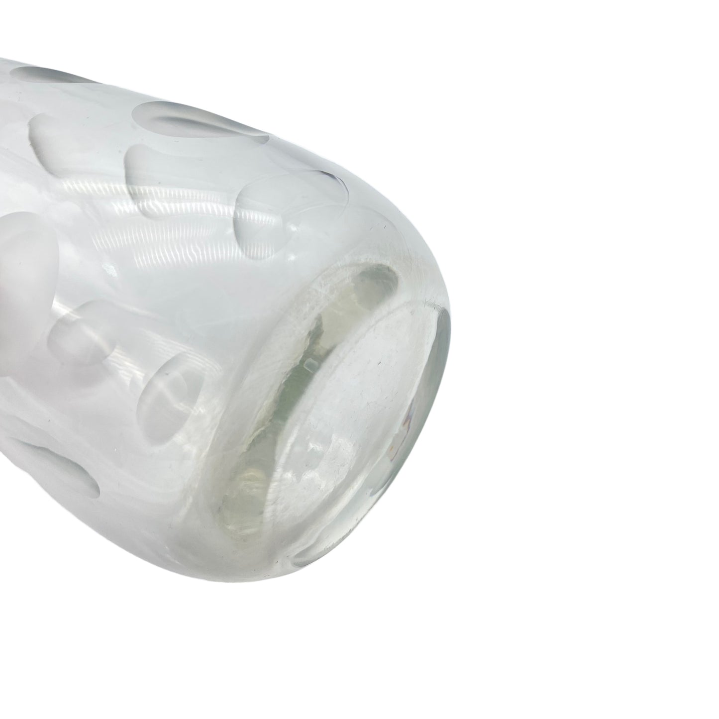 Vase Mid Century 1960er Linsenschliff transparent 24,4 cm