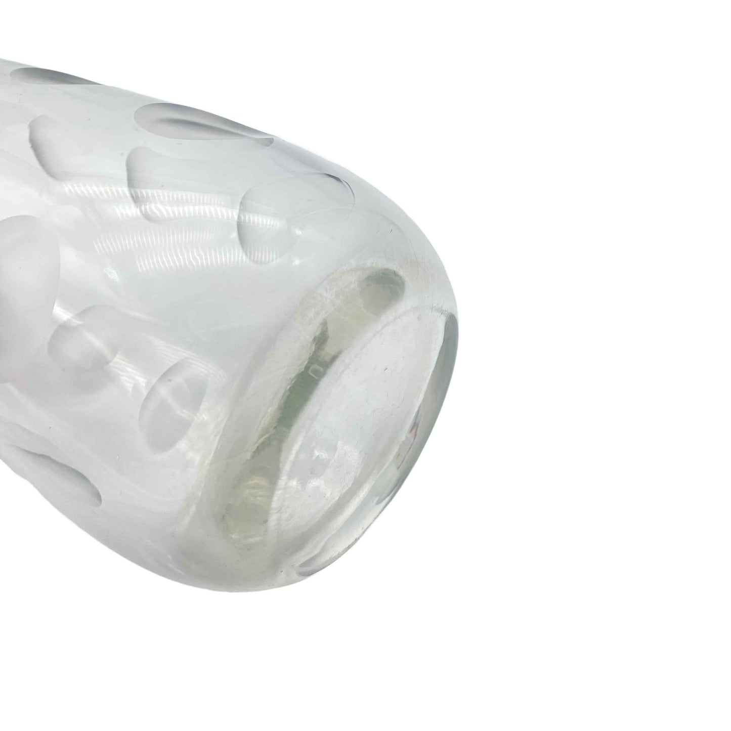 Vase Mid Century 1960er Linsenschliff transparent 24,4 cm