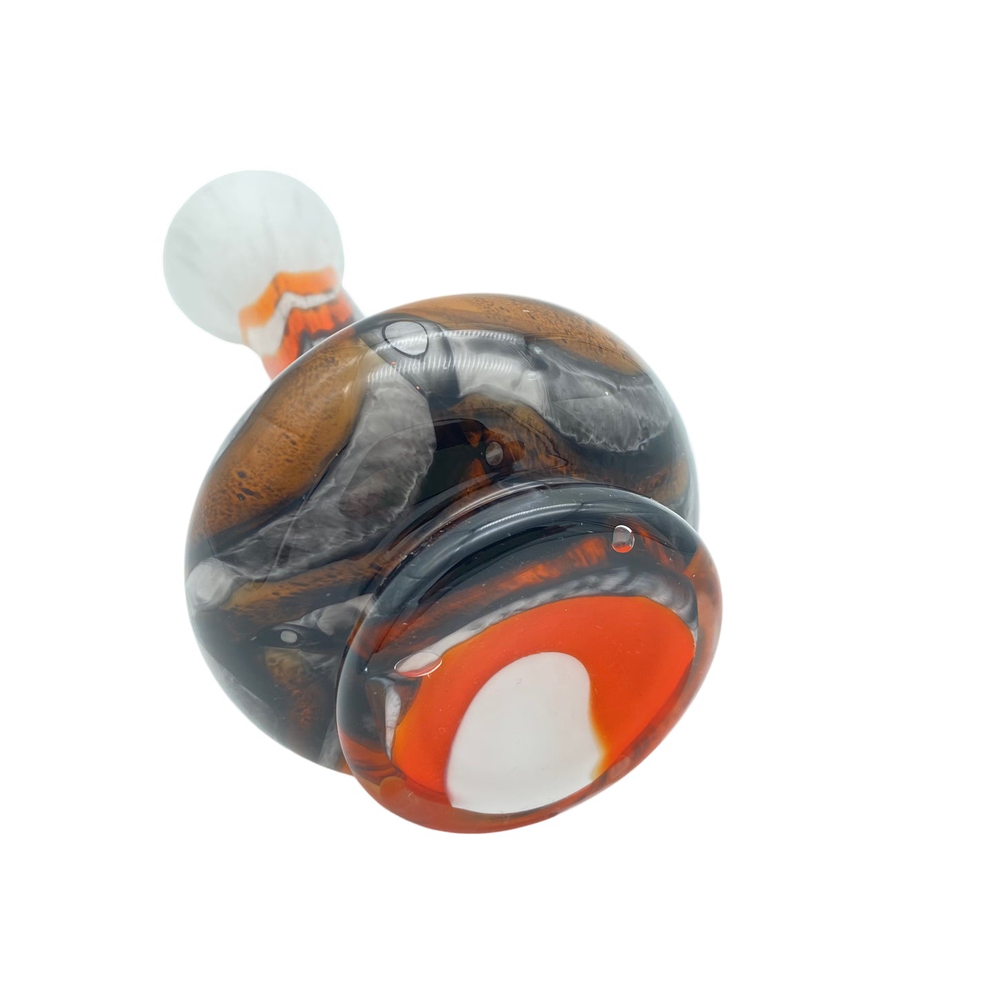 Opali Vase 21 cm orange grau weiß 1970er Florenz Italien