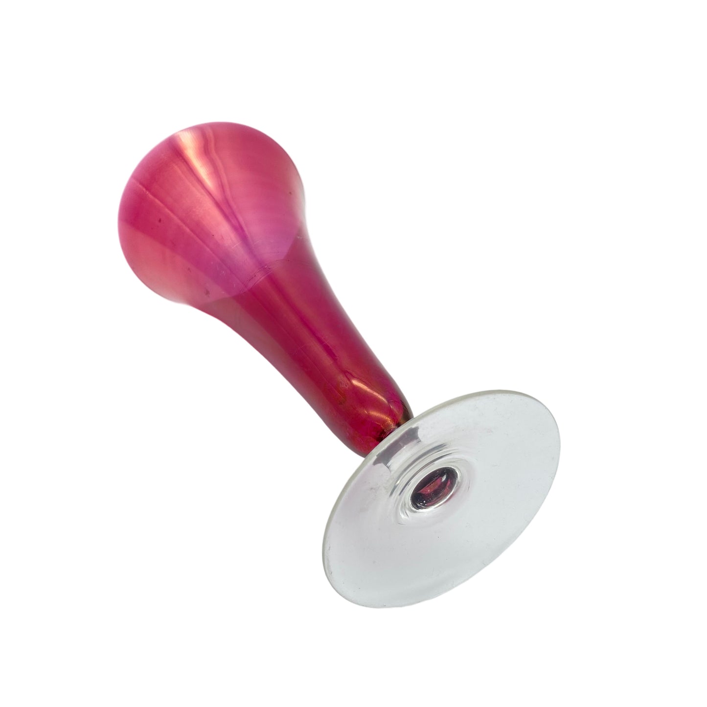 Vase rosa irisierend Trichtervase 18 cm rosa rot 1950er