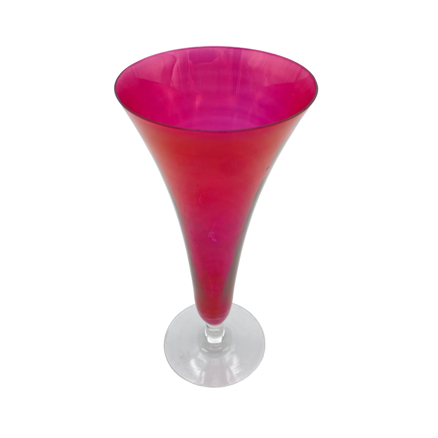 Vase rosa irisierend Trichtervase 18 cm rosa rot 1950er