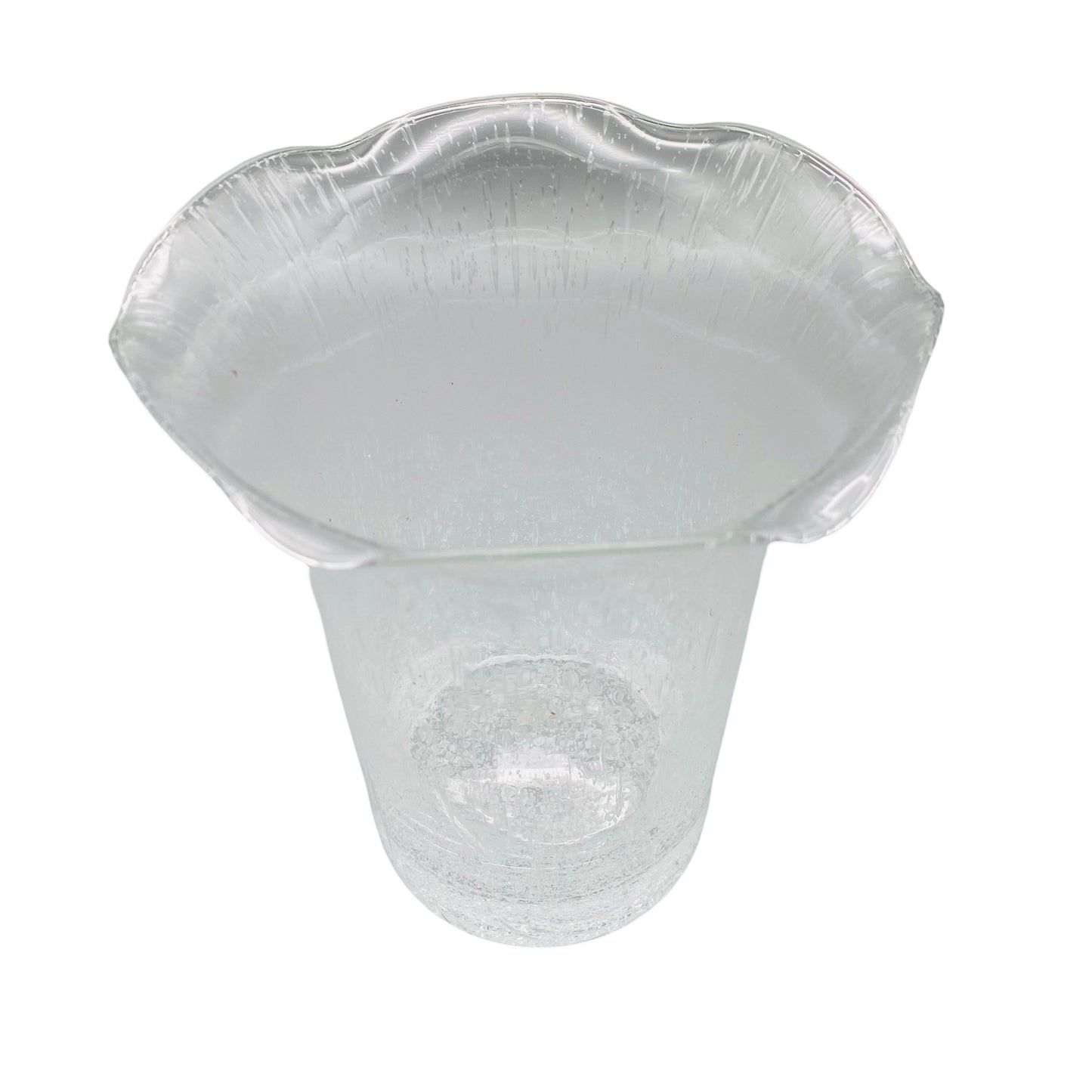 Vase Schaumglas transparent 1970er Glas
