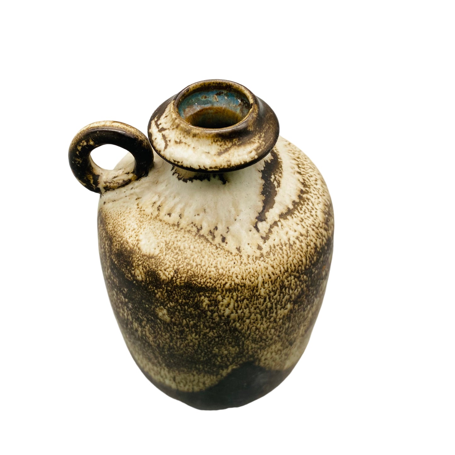 Studio Vase Keramik braun signiert 15 cm 1960er