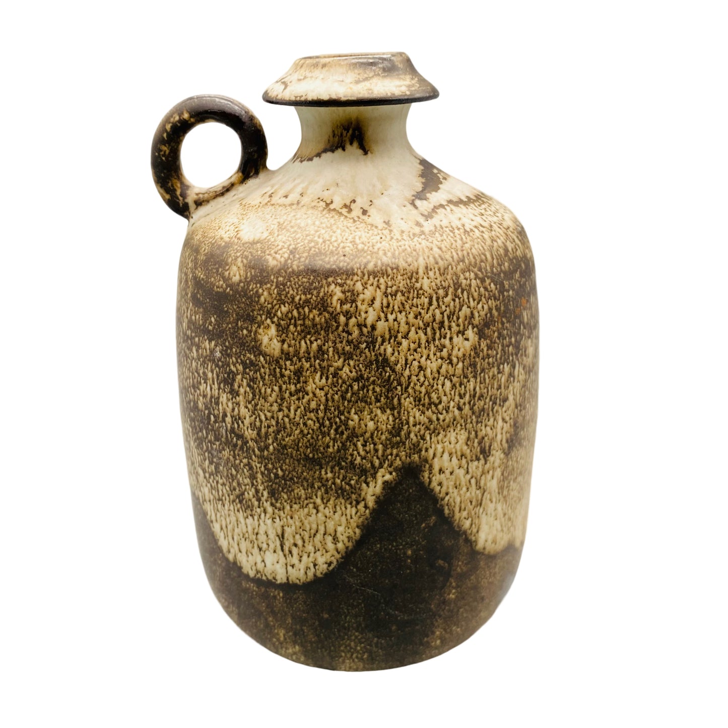 Studio Vase Keramik braun signiert 15 cm 1960er