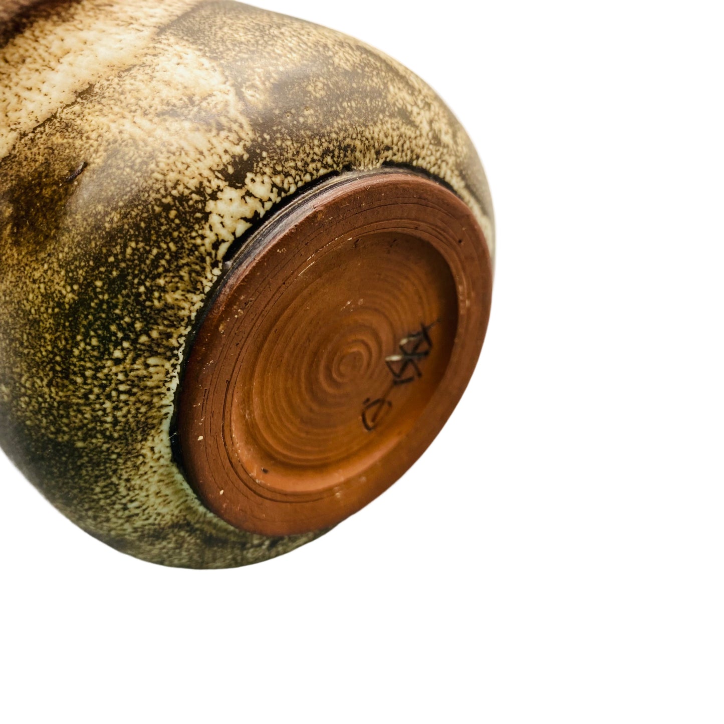 Studio Vase Keramik braun signiert 15 cm 1960er