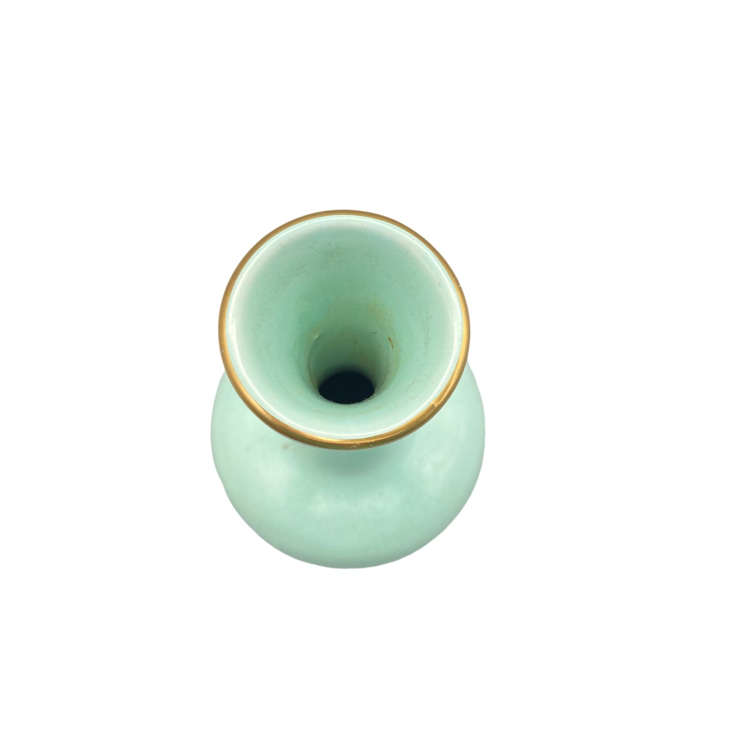 JASBA Vase Keramik 16 cm türkis 1960er Gold Dekor