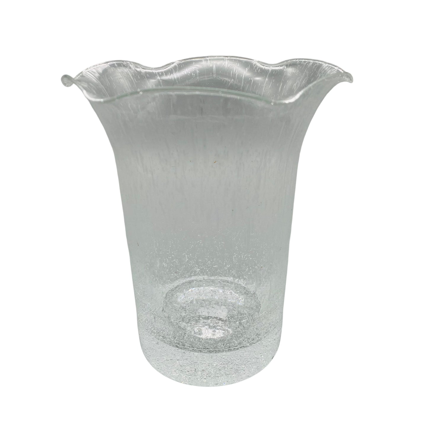 Vase Schaumglas transparent 1970er Glas