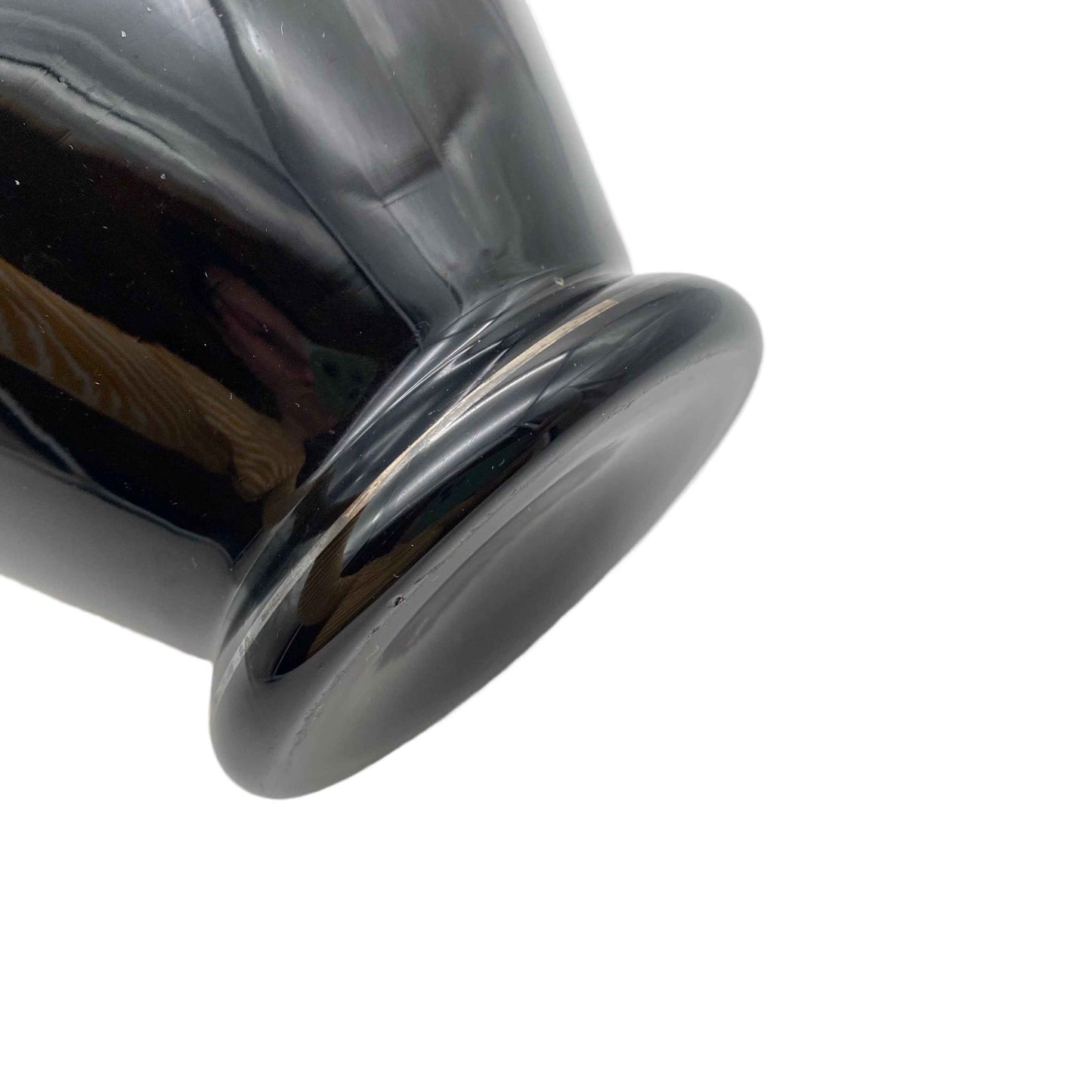 Hyalithglas Vase Schwarzglas schwarz Art Déco 24,5 cm 1930er 1940er