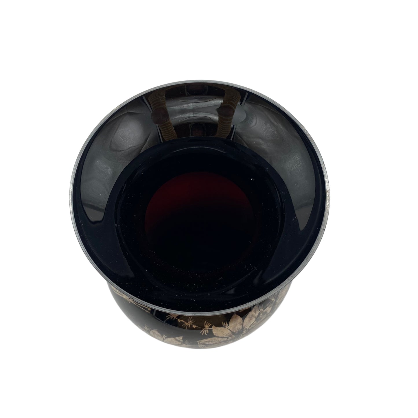 Hyalithglas Vase Schwarzglas schwarz Art Deco 24,5 cm 1930er 1940er