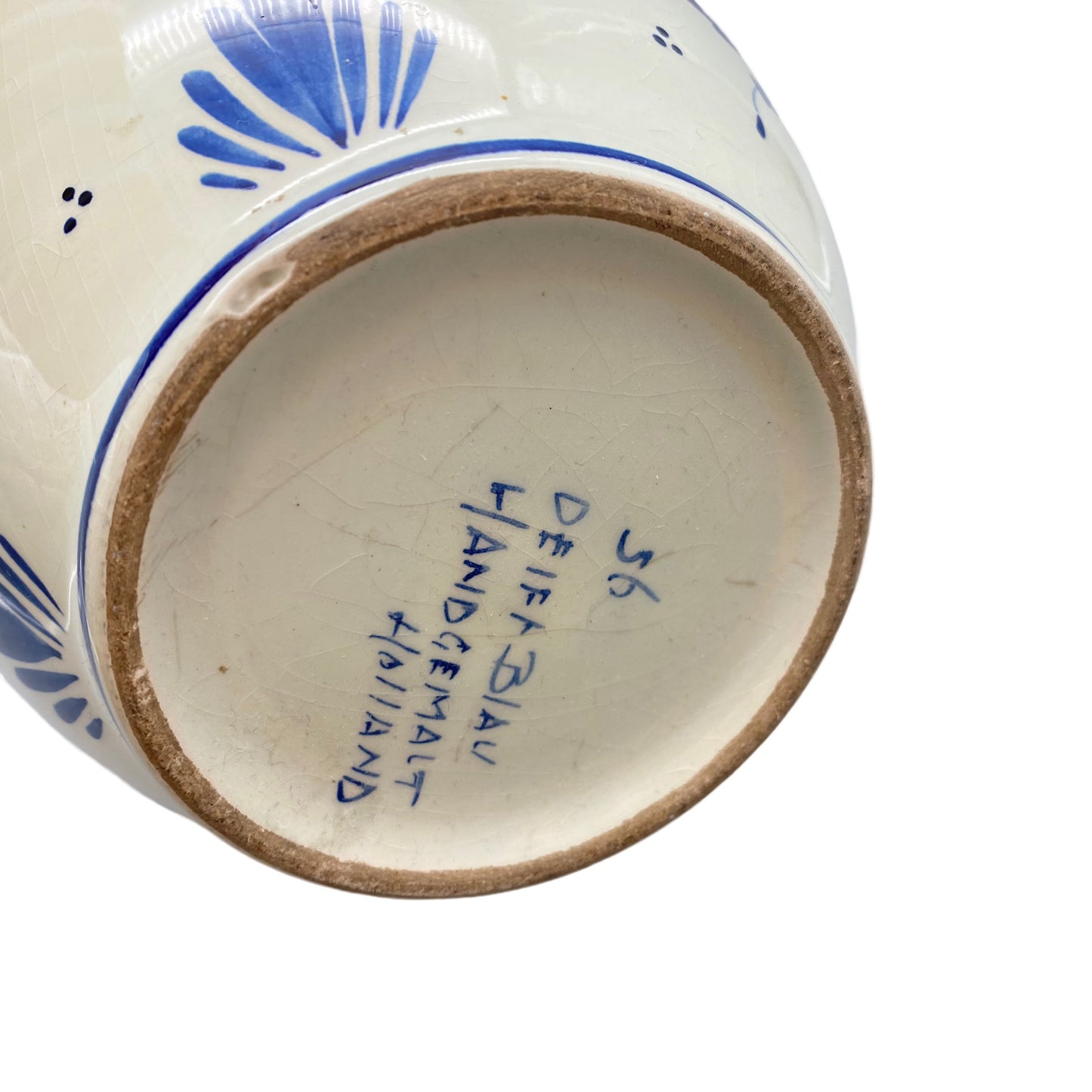 DELFT BLAU Vase Keramik Holland Nr 56 H 21,4 cm bemalt 1970er