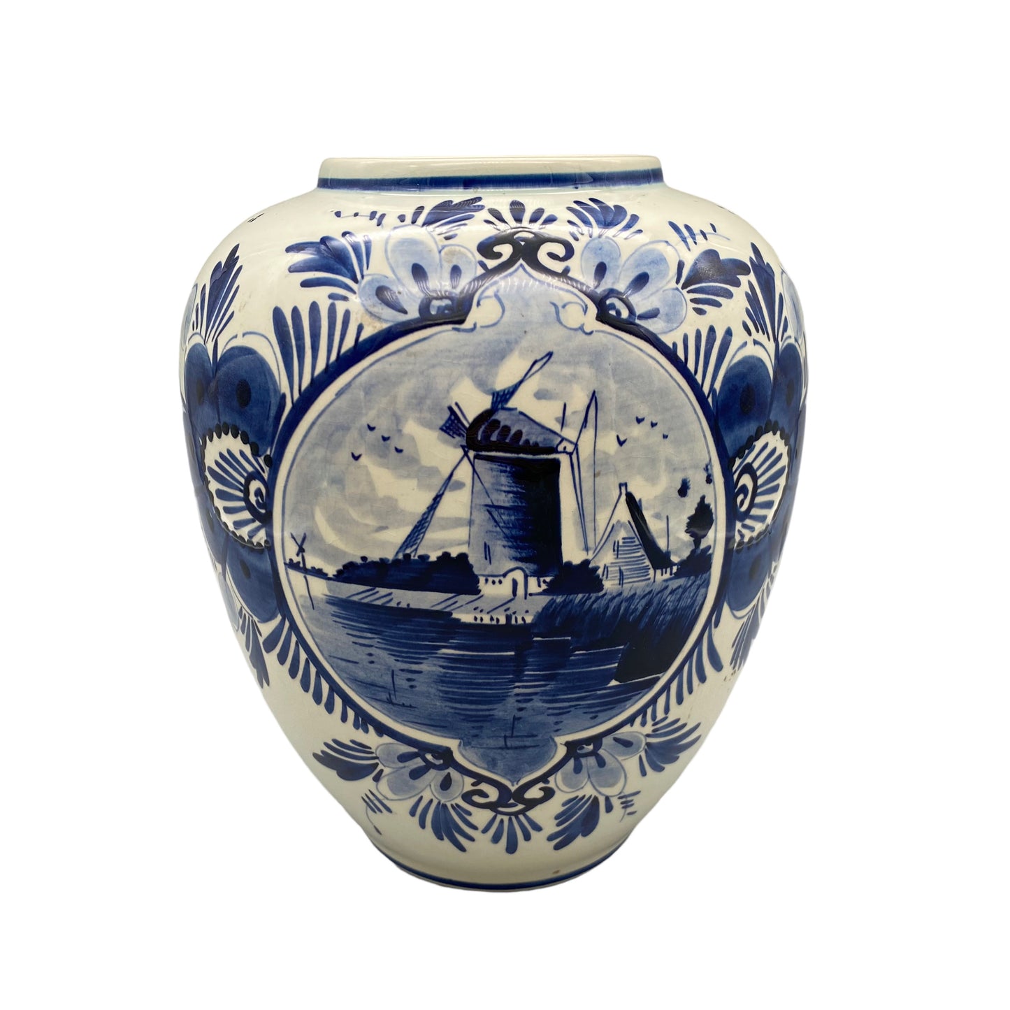 DELFT BLAU Vase Keramik Holland Nr 56 H 21,4 cm bemalt 1970er