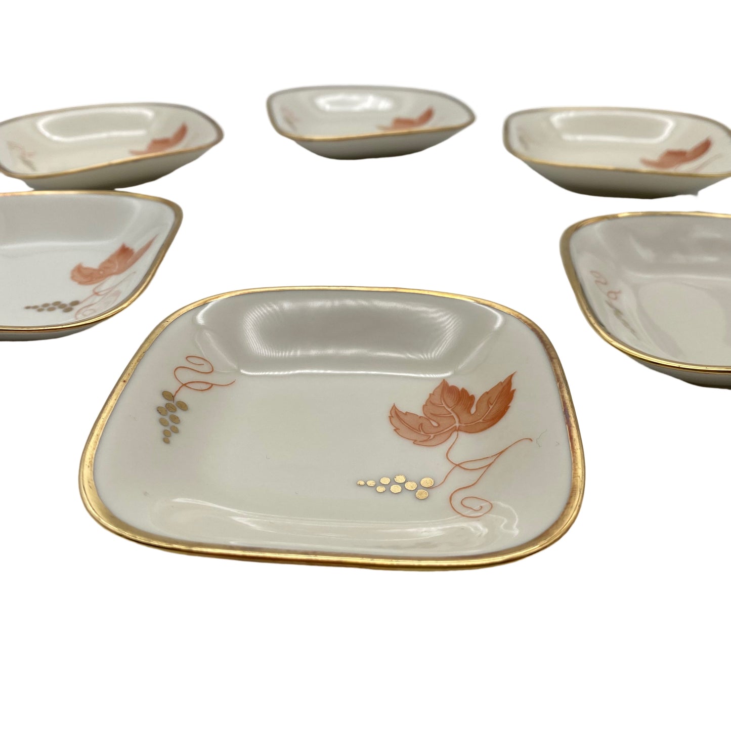 Seltmann Weiden Schalen Schälchen 6er Set beige 1960er Goldrand Porzellan