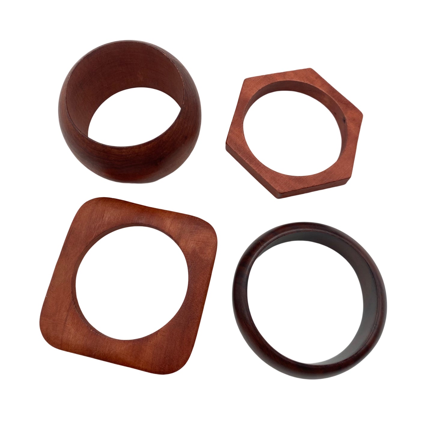 Armreif Set Armringe Holz Vintage 1960er 1970er braun Accessoires