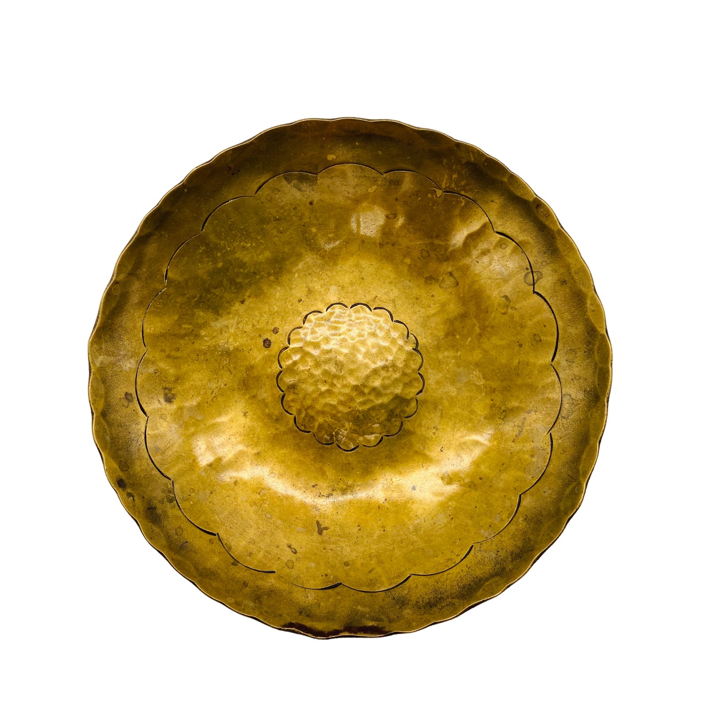 Messing Schale Hammerschlag 14,3 cm 1950er 1960er Schälchen