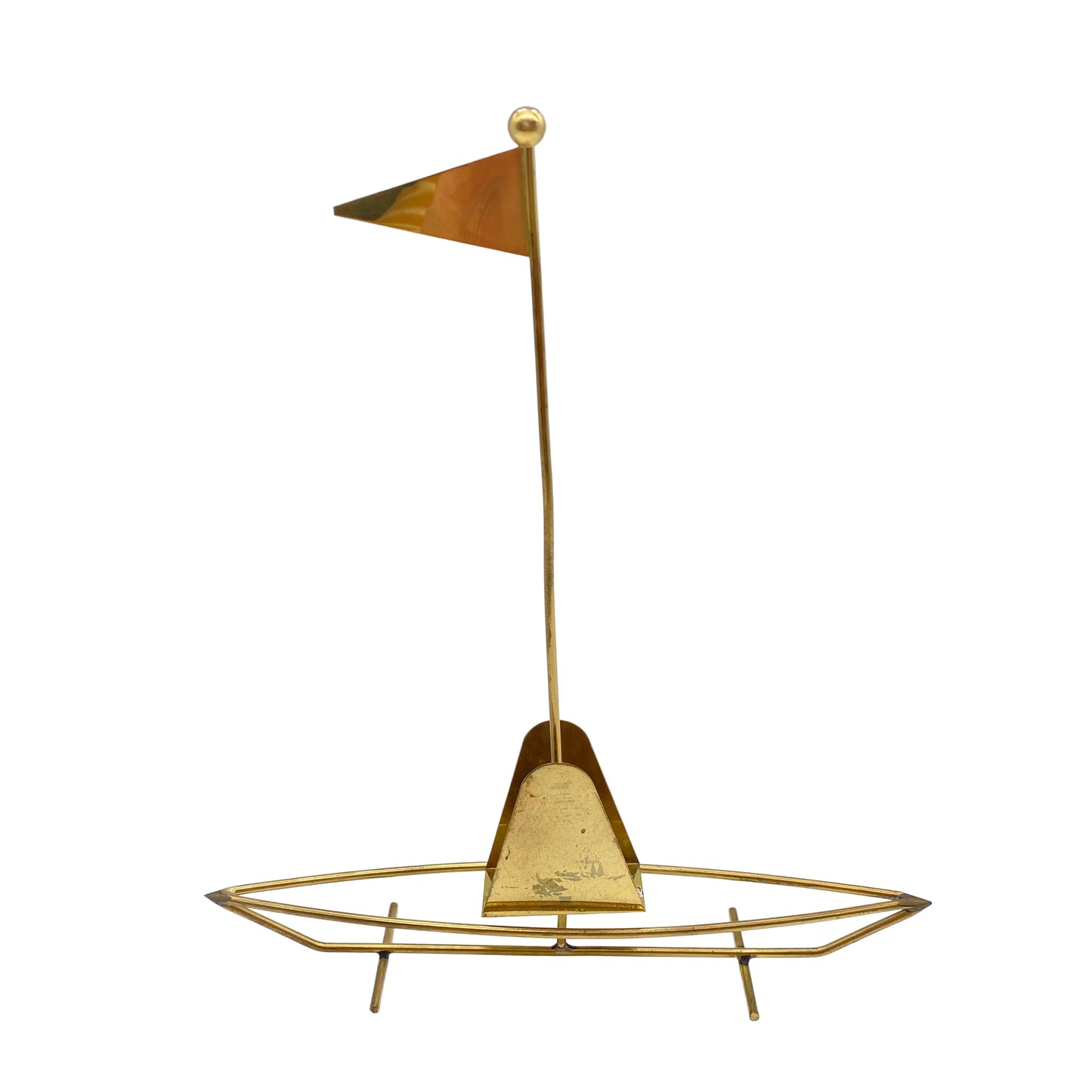Serviettenhalter Mid Century 1950er 1960er Schiff Messing 20,5 cm