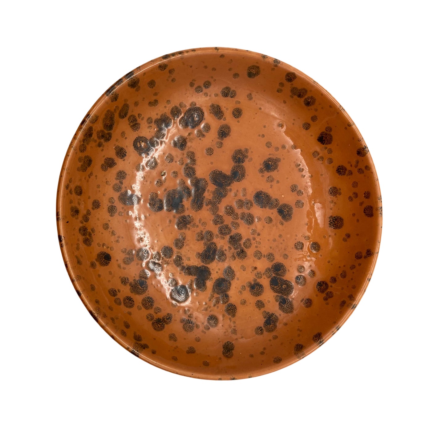 Keramik Schale braun 24 cm 1960er Fat Lava drei Füße Obstschale