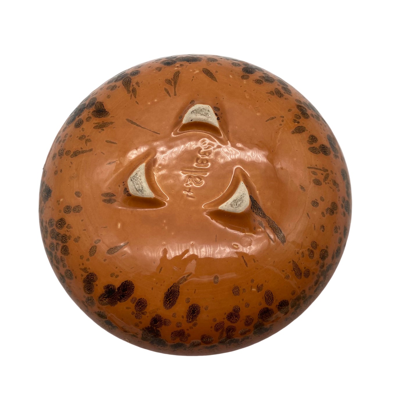 Keramik Schale braun 24 cm 1960er Fat Lava drei Füße Obstschale