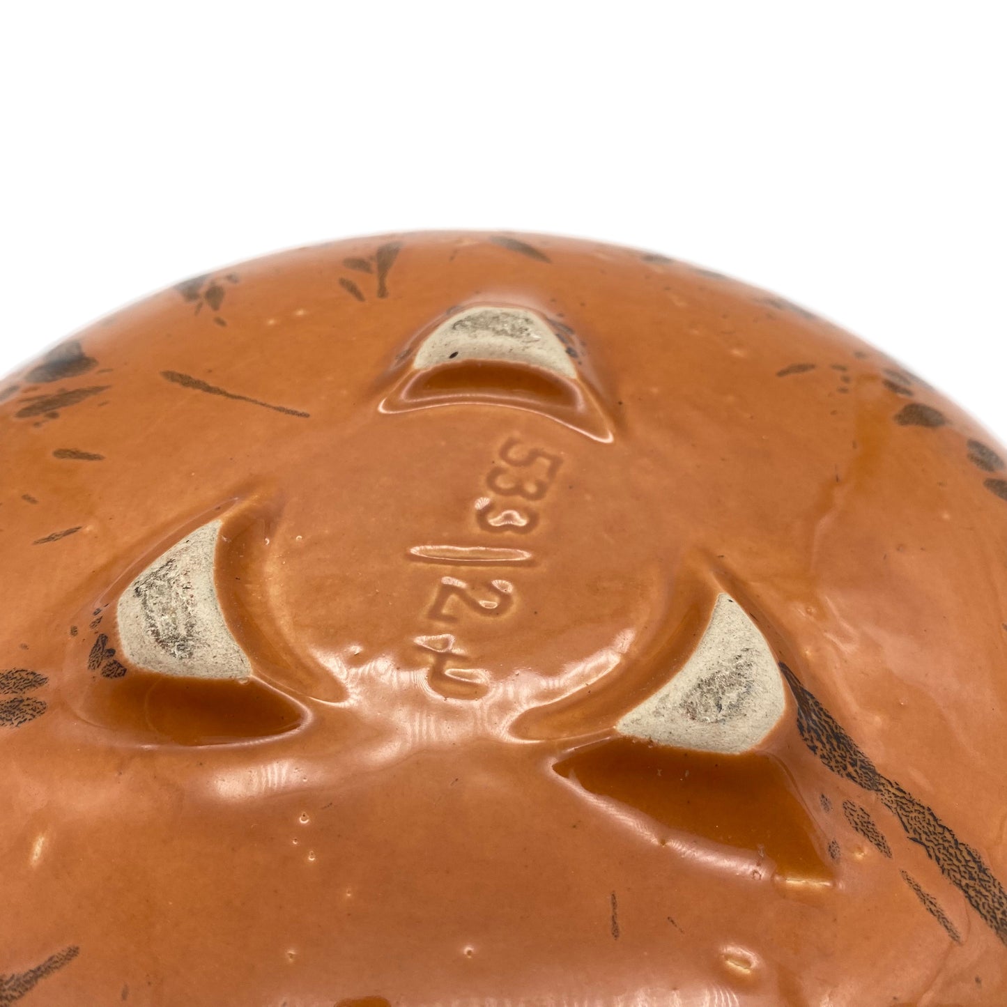 Keramik Schale braun 24 cm 1960er Fat Lava drei Füße Obstschale