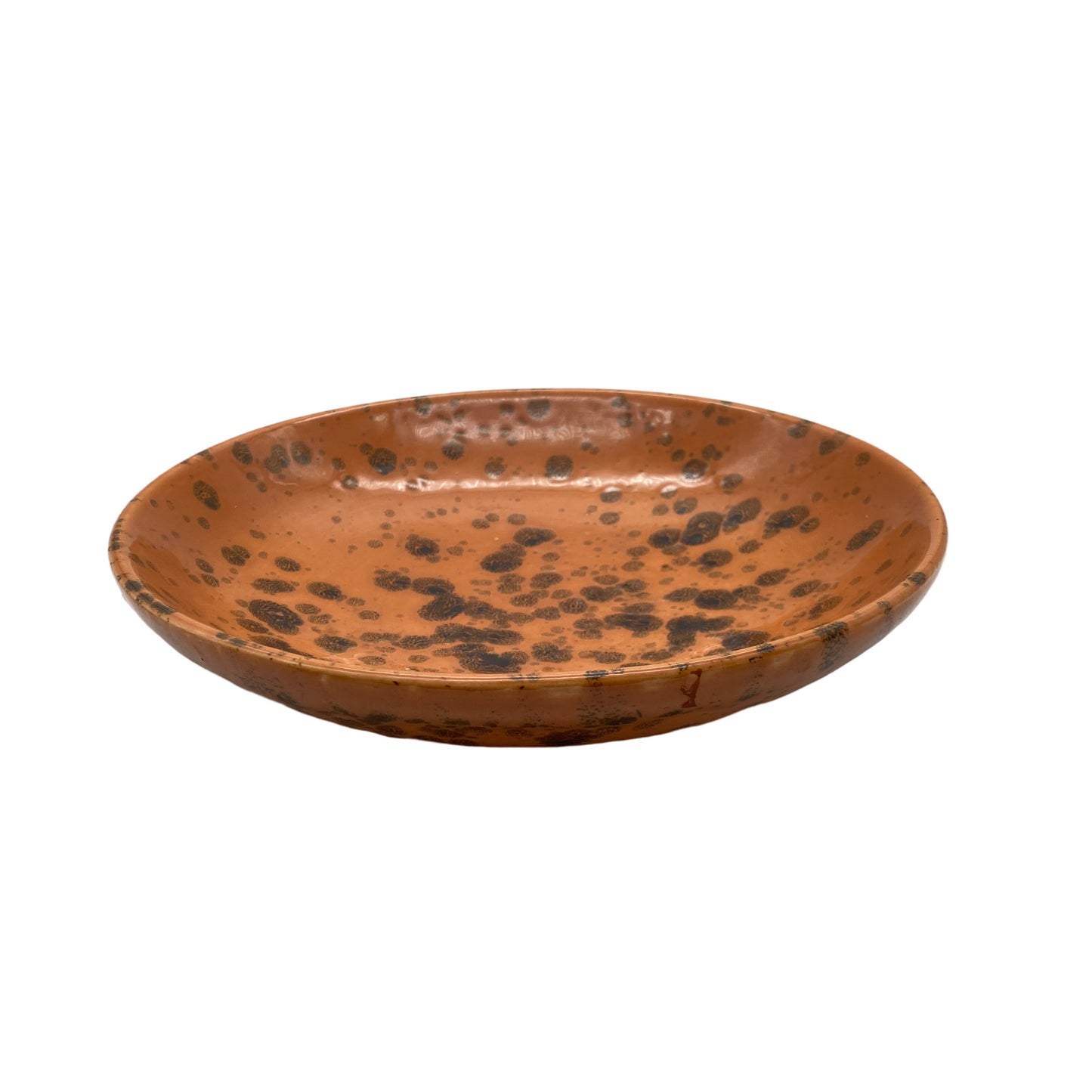 Keramik Schale braun 24 cm 1960er Fat Lava drei Füße Obstschale