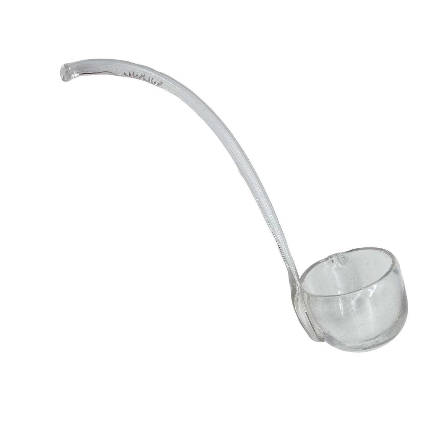 Kelle Mid Century Glas mit Schliff Bowlekelle 1950er 1960er 30 cm
