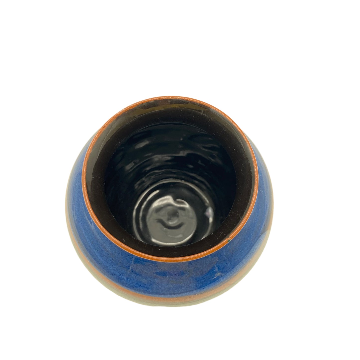 Keramik Vase 1970er blau grün 11 cm