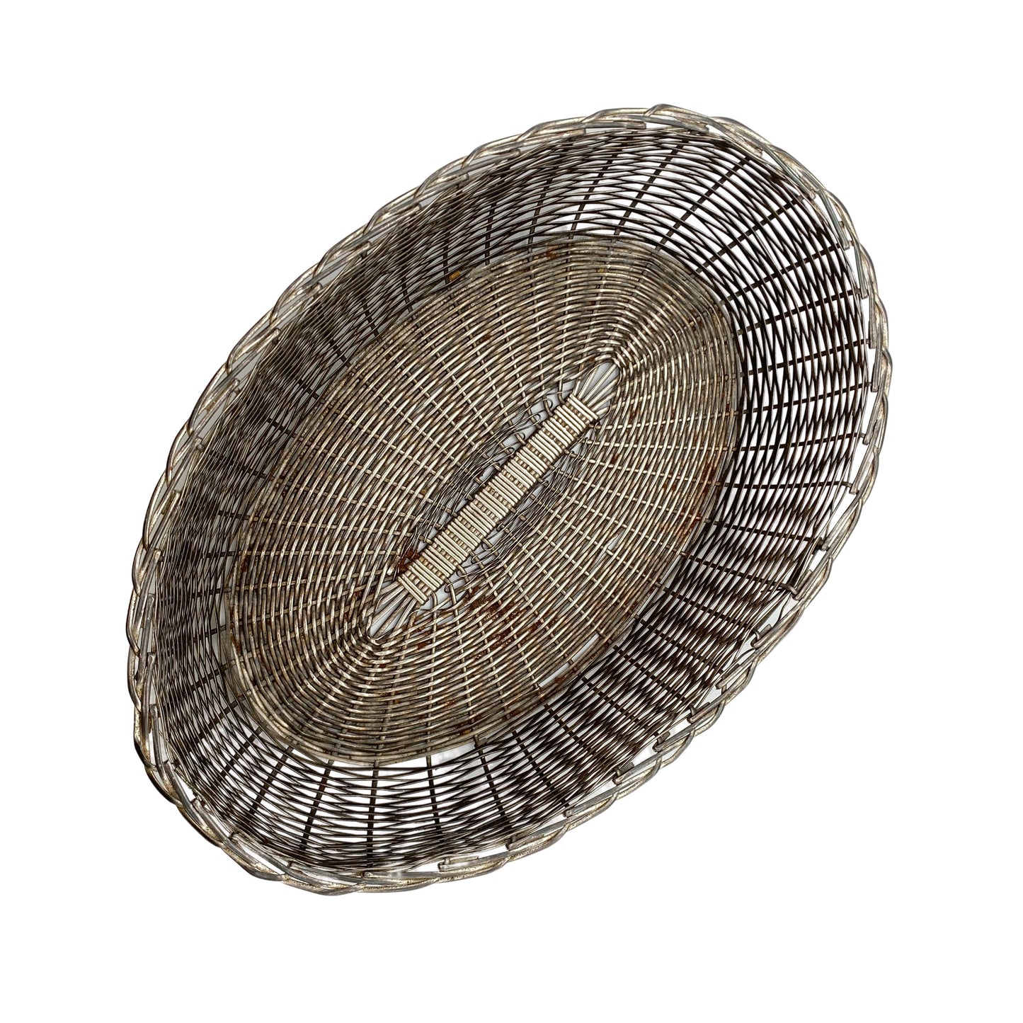 Vintage Korb versilbert Brotkorb 1960er 1970er L 28 cm Korb Schale